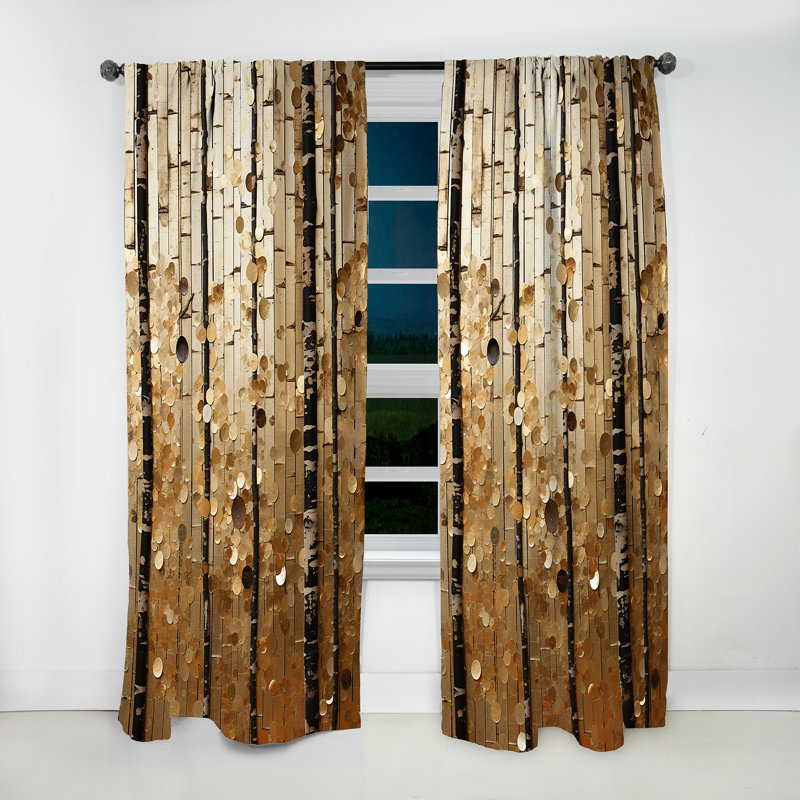 Abstraction botanique jaune Elijah Festive - rideau moderne - velours obscurcissant - 1 panneau, L 52 po x L 95 po