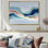 Blue River Fragments - Liquid Ink Canvas Art, Gold Abstract Wall Art