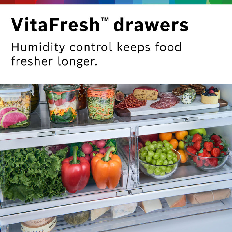 500 Series Free-Standing Fridge-Freezer, Black Stainless Steel