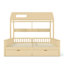 Kids Double Twin House Platform Bed With Shelves And 2 Drawers-1057972734