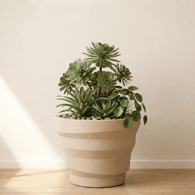 Kaegen ECOBO EcoFriendly Round Pot Planter, Dune Indoor Outdoor Use, Four Season Use