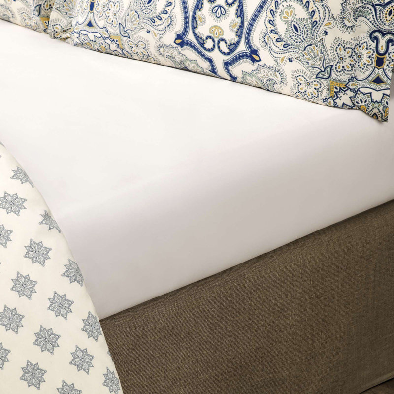 Erin 100% Cotton Damask Fitted Sheet, Queen