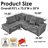 Boneless 93.00 Small Size L-Shaped Sectional Sofa,Corduroy Couch with Reversible Chaise-2085054226