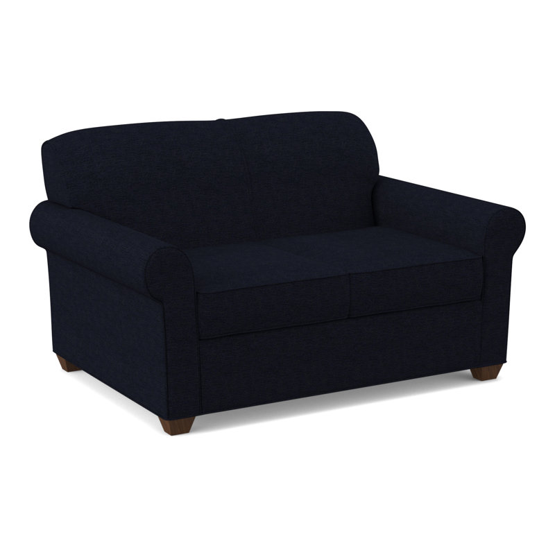 Finn 59" Rolled Arm Sofa Bed Loveseat with Reversible Cushions, Montana Walnut, Archetype Anchor