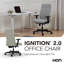 Chaise de bureau ergonomique en tissu HON Ignition 2.0, inclinaison standard, structure noire, brouillard-120151193-120151191-120151188