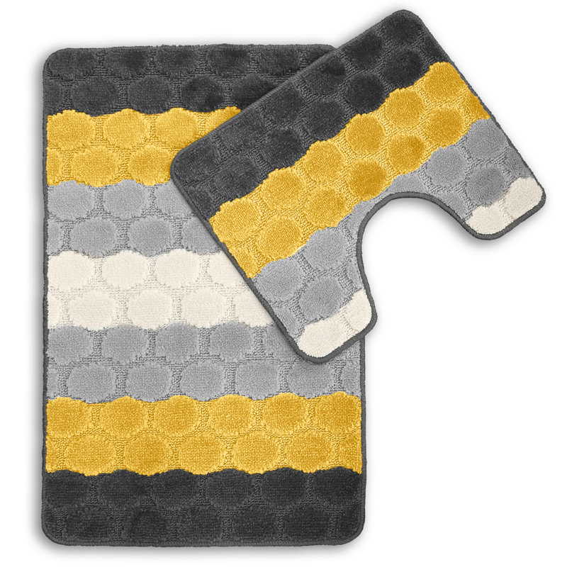 Kenery Hex Stripe Bath Set, Ochre