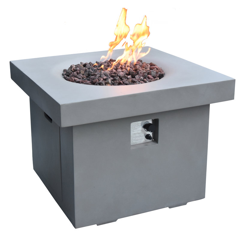 Bergelmir Light Grey Propane Concrete Fire Pit Table