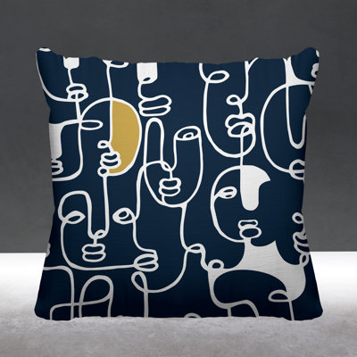 Evie Abstract Continous Line Face Minimalist Indoor Pillow Cover