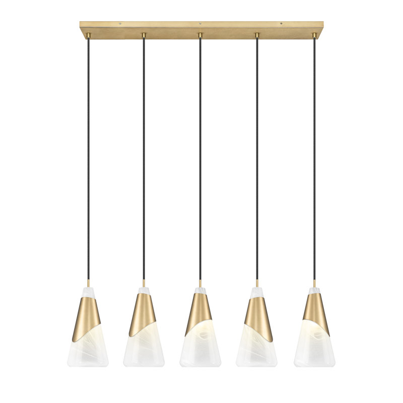 Lustre linéaire Jamess, Doré, 5 lumières