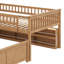 Lit superposé de style loft avec rangement intégré, lumières réglables et panneau perforé-592860667