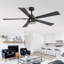 Ventilateur de plafond 52 po doré avec lumières et télécommande, moteur à courant continu réversible, ventilateur de plafond moderne à 5 pales, ensemble d'éclairage à 6 vitesses en verre texturé-136972749
