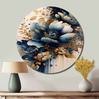 Gistel - Floral Round Metal Art