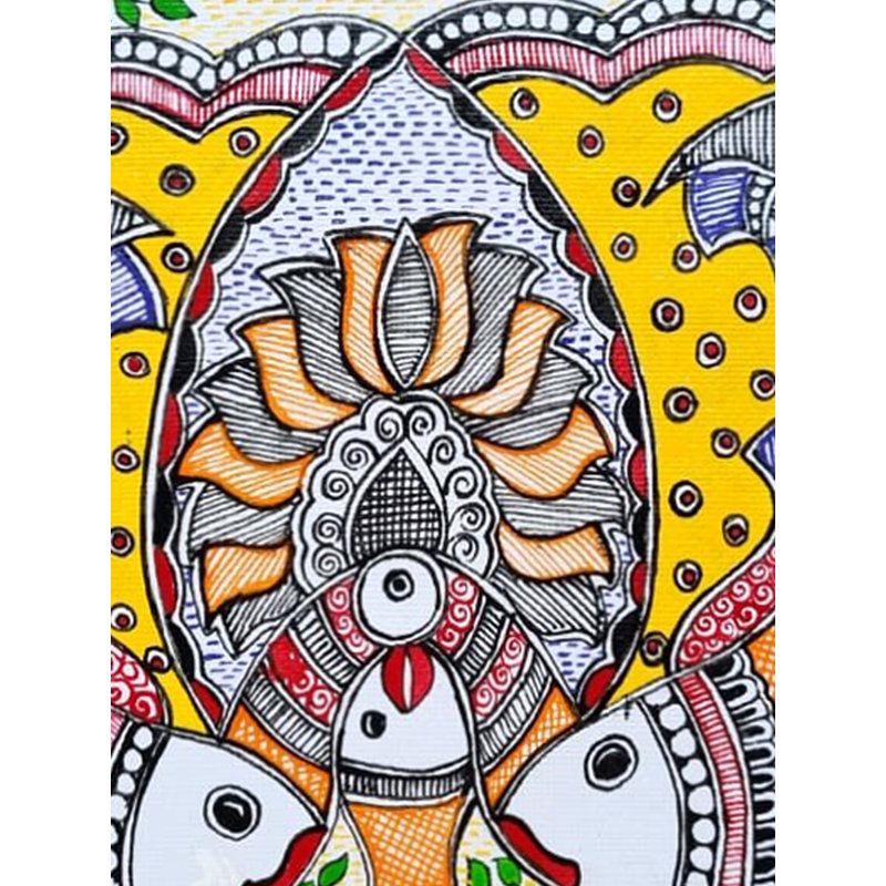 Poissons flottants | Acrylique sur toile tendue à la main | Par Pritanjali
