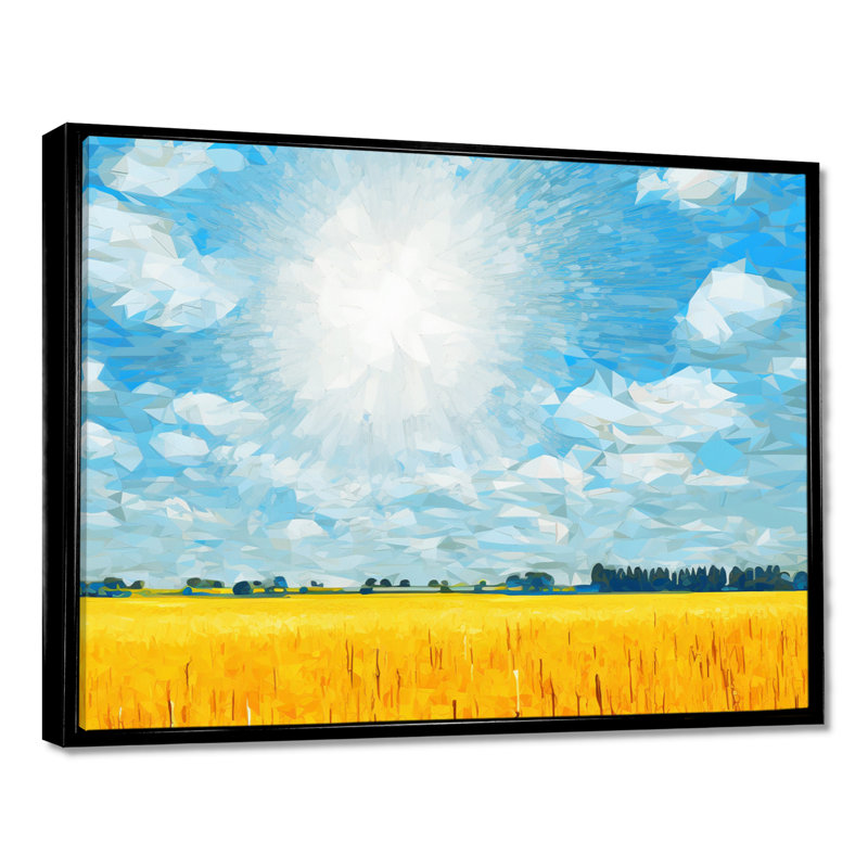 Sidney - Meadow, salon d'art mural, H 12 po x l 20 po x P 1 po, Toile avec cadre flottant noir