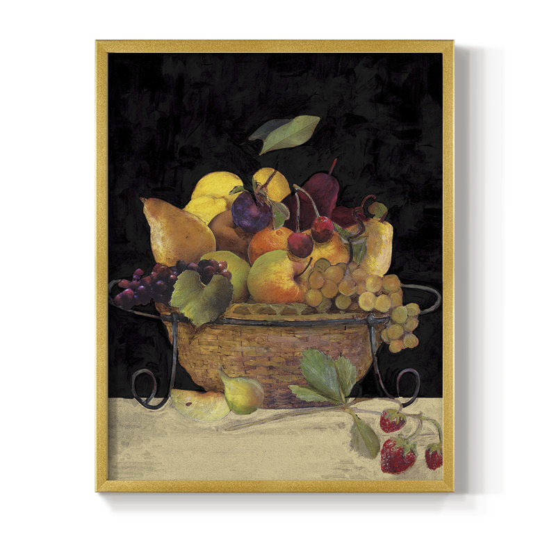 «Fruit Basket II Revisit», reproduction encadrée - bois massif, H 14 po x l 11 po