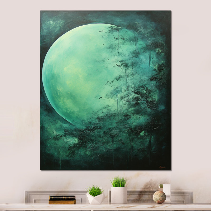 «Jade Jewel Spooky Mooonlight Fog I» sur, H 20 po x l 12 po x P 1 po