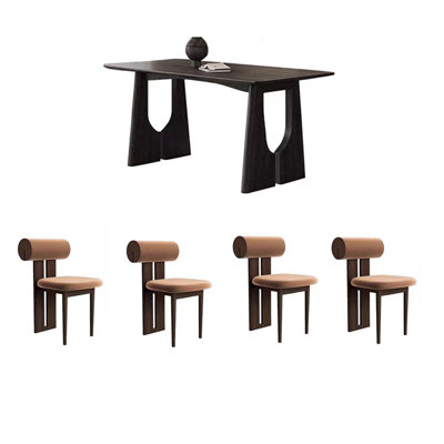 French retro dining table and chair combination