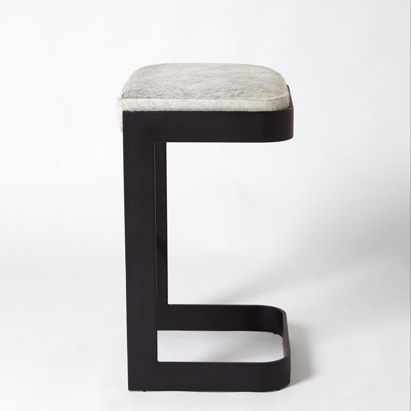 Upholstered Stool with Metal Frame