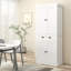 Armoire de rangement 72 po Farmhouse, grande armoire de rangement autoportante avec 4 portes à fermeture douce, 2 tablettes réglables et tiroir pour salle à manger, blanc vieilli