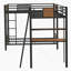 Lit superposé en L avec lit mezzanine avec bureau et tablette