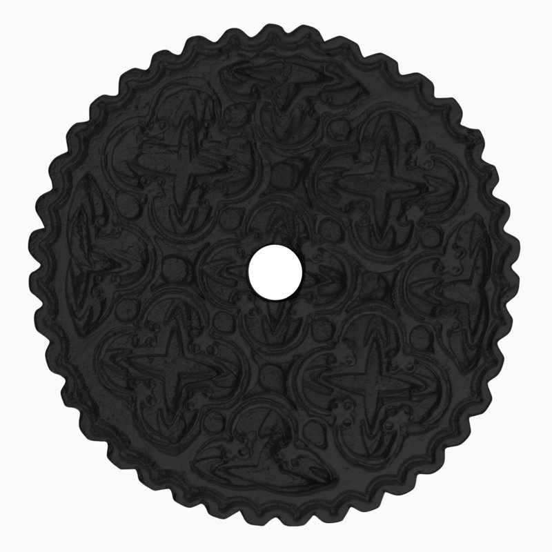 Écusson Americana rond tularosa en finition Jet, Noir mat