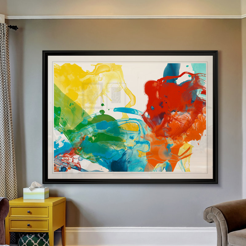 « primary abstract ii », impression sur toile, H 30,5 po x l 42,5 po x P 1,5 po, Noir