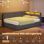 Daybed with Charging Station & Hydraulic Storage, Corner Bed with LED Headboard-1087049670-1087049671