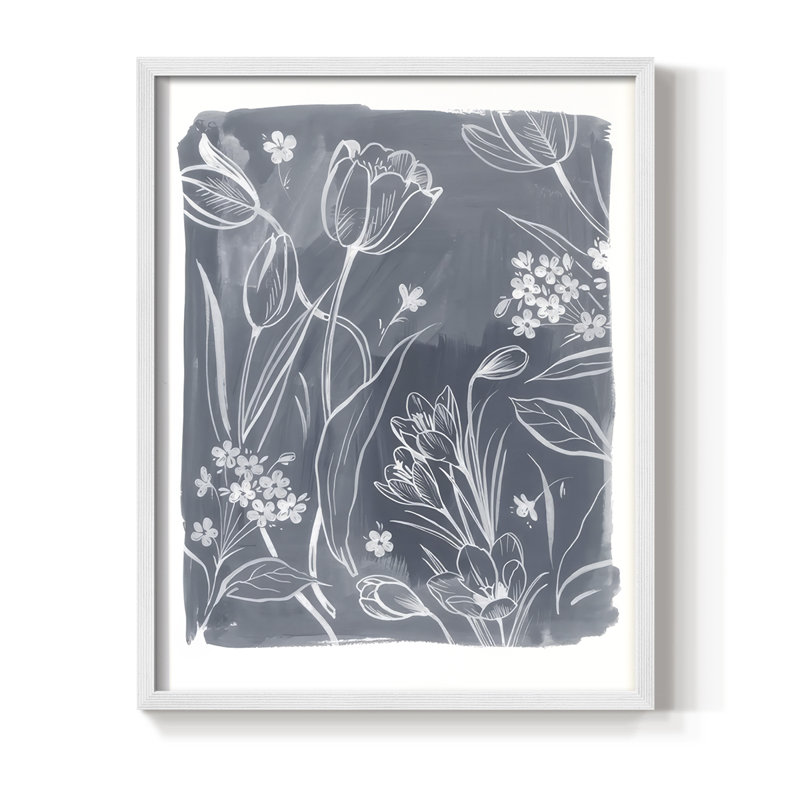 «Early Spring Blooms I», reproduction encadrée - bois massif, H 30 po x l 24 po, Cadre blanc