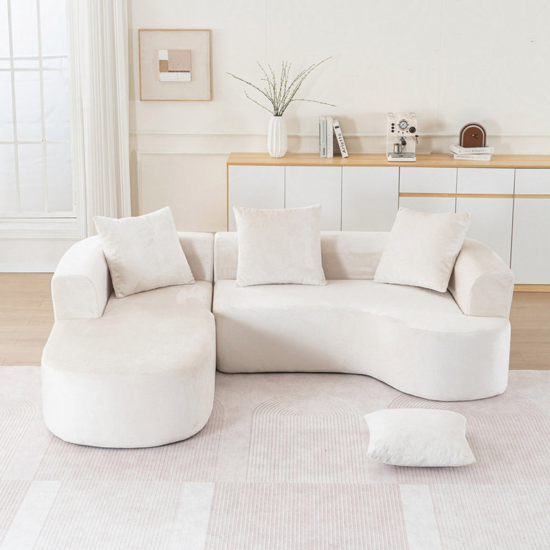 Canapé modulaire Boneless avec méridienne en forme de L, canapé-lit modulaire Cloud avec siège profond, canapés à compression en éponge sans assemblage requis