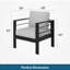 Ensemble de 2 fauteuils de patio en aluminium toutes saisons 28 po avec coussins épais gris clair et structure noire-758505724