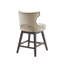 Tabouret de comptoir pivotant - Siège rembourré beige, pieds en bois café foncé, revêtement en métal H 37 po, massif-1220283932-1220283934