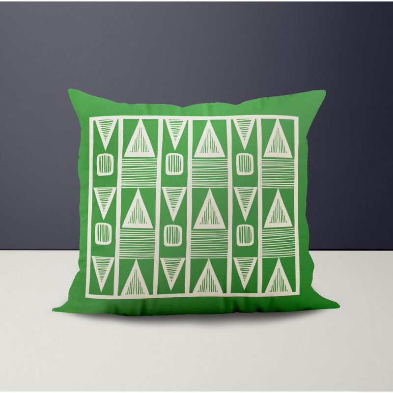 Jeté carré en polyester intérieur / extérieur, L 15 po x H 15 po, Vert