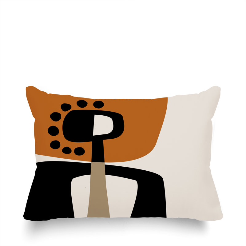 Coussin lombaire réversible intérieur / extérieur Sofi Minimalist, H 14 po x l 20 po, Orange brûlé