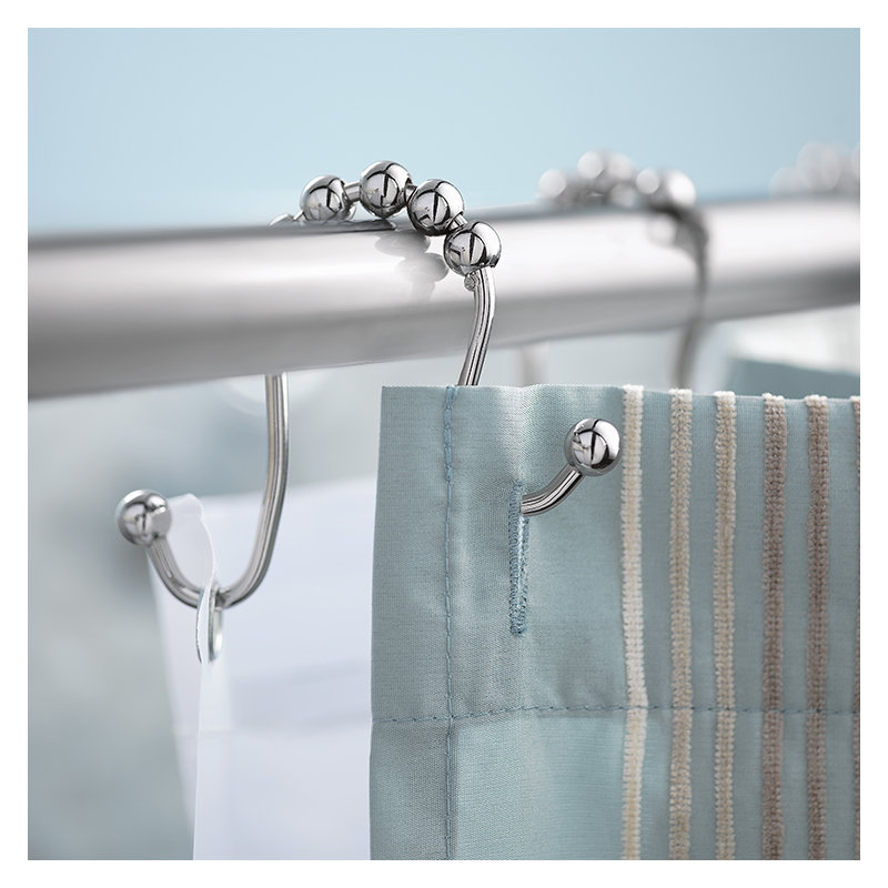 Crochets de double rideau de douche, Chrome
