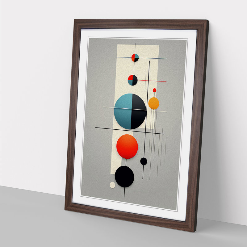 Bauhaus Minimalism Art - Framed Print, 64cm H x 46cm W, Walnut Framed