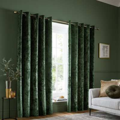 Crushed Velvet Eyelet Sheer Curtains