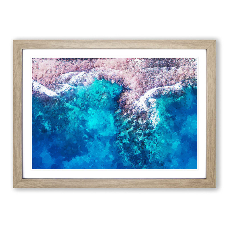 Shores in Lelepa Island in Vanuatu - Picture Frame Graphic Art Print, 50cm H x 76cm W x 2cm D, Oak