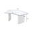Bali White Lacquer Curved Executive Desk-948375572