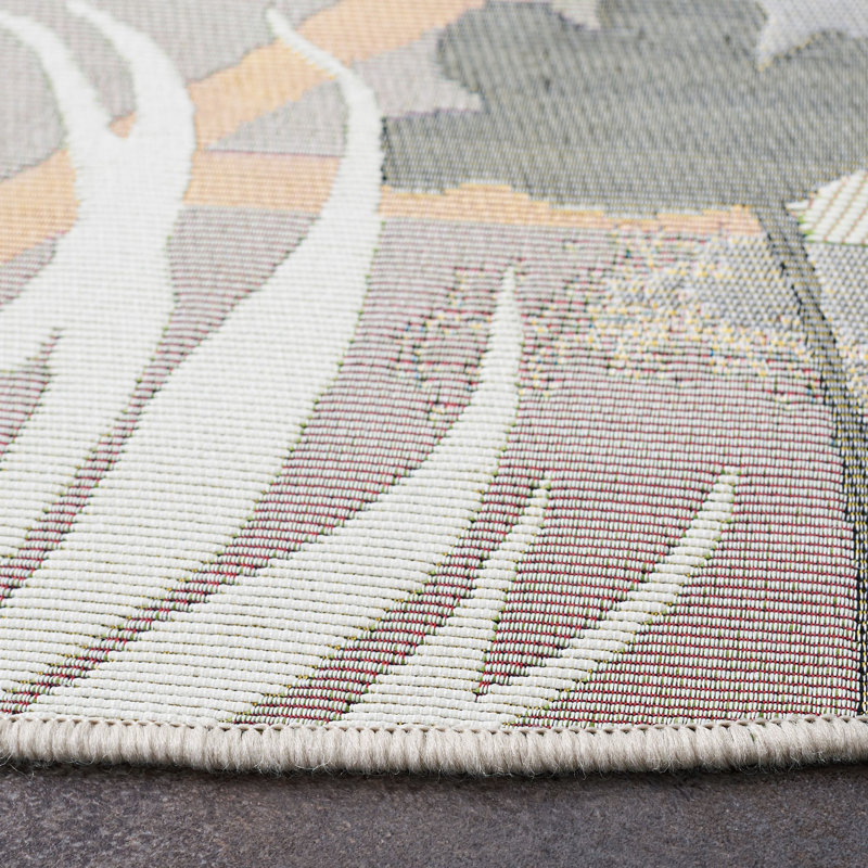 Izabella 500 Performance Geometric Indoor/Outdoor Area Rug, Round 8'