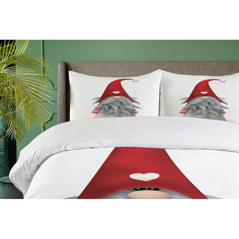 Finnish Folklore Gnome Queen Duvet Cover Set with Shams