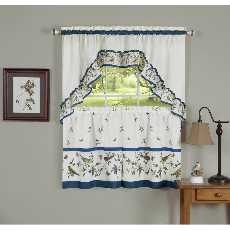 Rindham Floral Swag Cafe Curtain, 57" x 36"