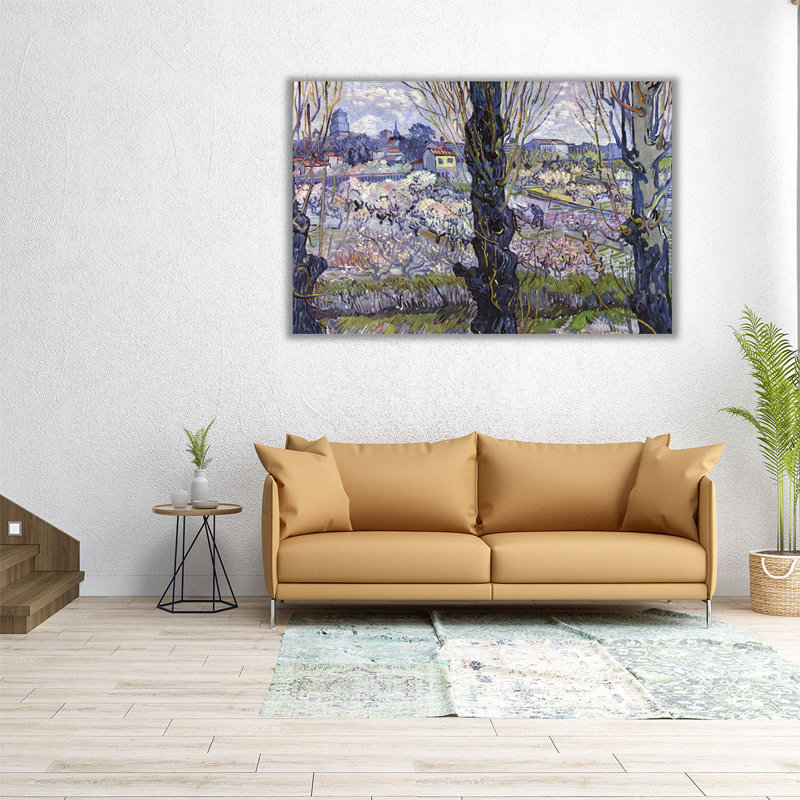 «View of Arles, Flowering Orchards, 1889», reproduction d'art sur toile, H 20 po x l 30 po