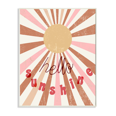 «Hello Sunshine Expression Light Bursts Pink Red» par Daphne Polselli - impression d'art graphique