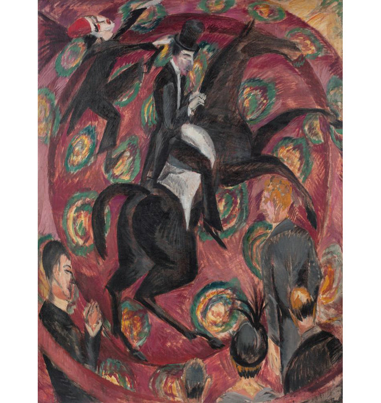 «Circus Rider» par Ernst Ludwig Kirchner - Art mural sur toile tendue avec châssis, H 48 po x l 33 po