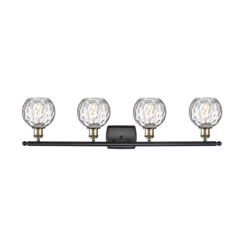 Éclairage pour salle de bain 4 lumières Almatine, Incandescente, Laiton antique noir