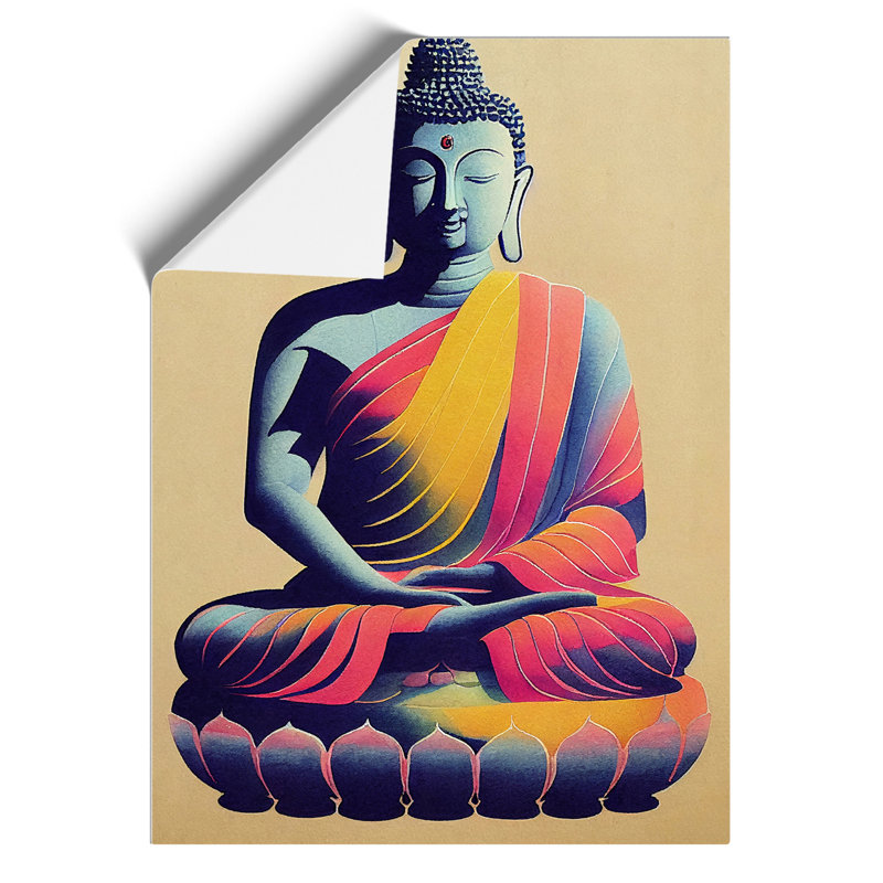 Colourful Buddha No.4 - Print, 29.7cm H x 21cm W, Paper, No Matte