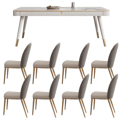 Modern Simple Rock Slab Storage Dining Table Set