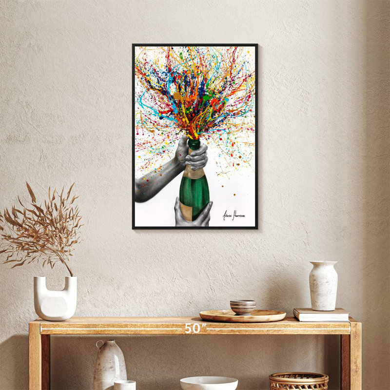 Bouteille de nostalgie, Cadre flottant noir, 21 po x 31 po