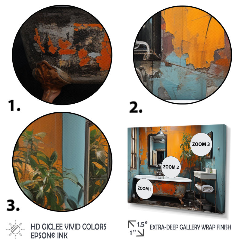 Impression sur toile de salle de bain, Urban Spa Oasis Decor - salle de bain Urban Oasis II, H 12 po x l 20 po x P 1 po