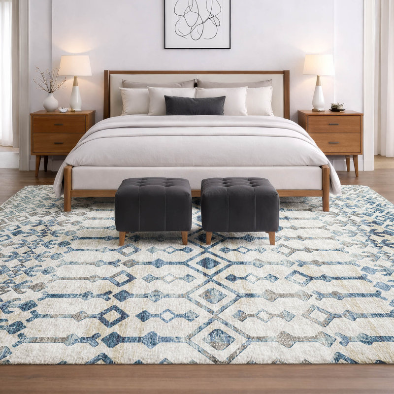 Premium Machine Washable Dream Shag ADS79 Boho Rug, 9' x 12', Ivory